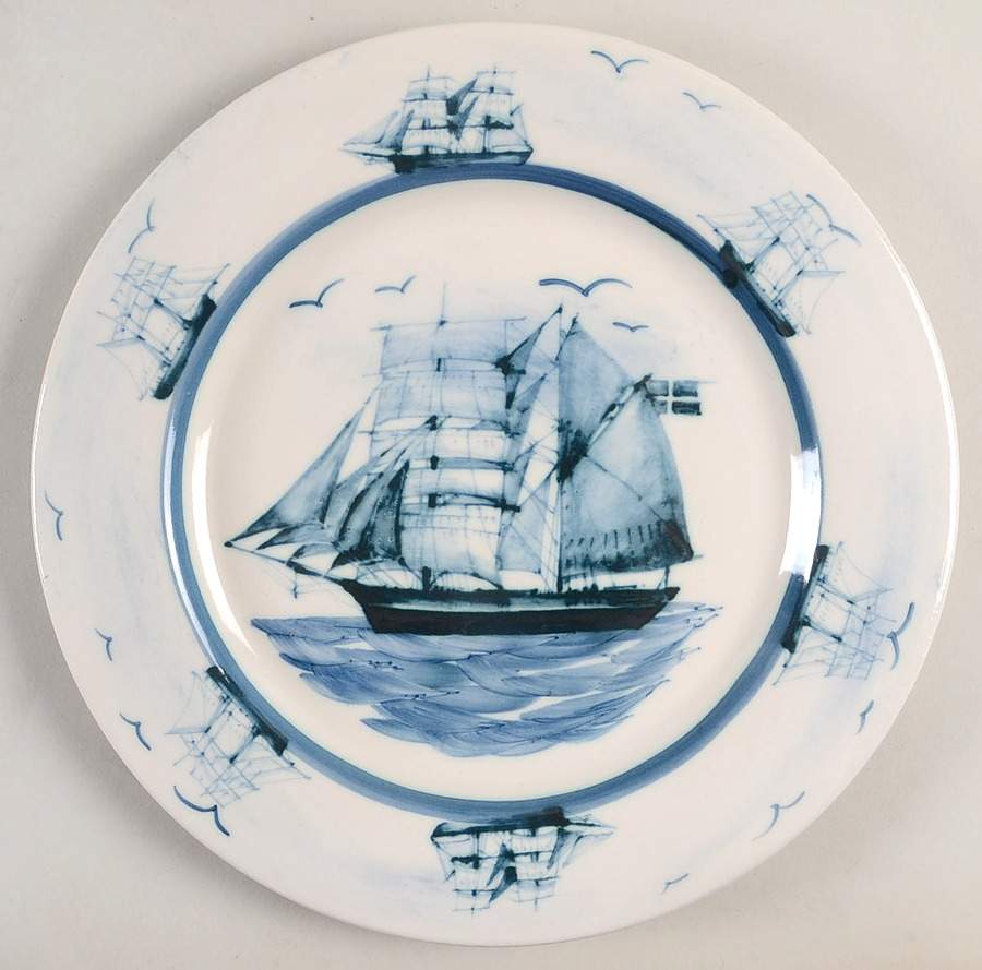 Nautical Dinner Plate by Oxney Green-1