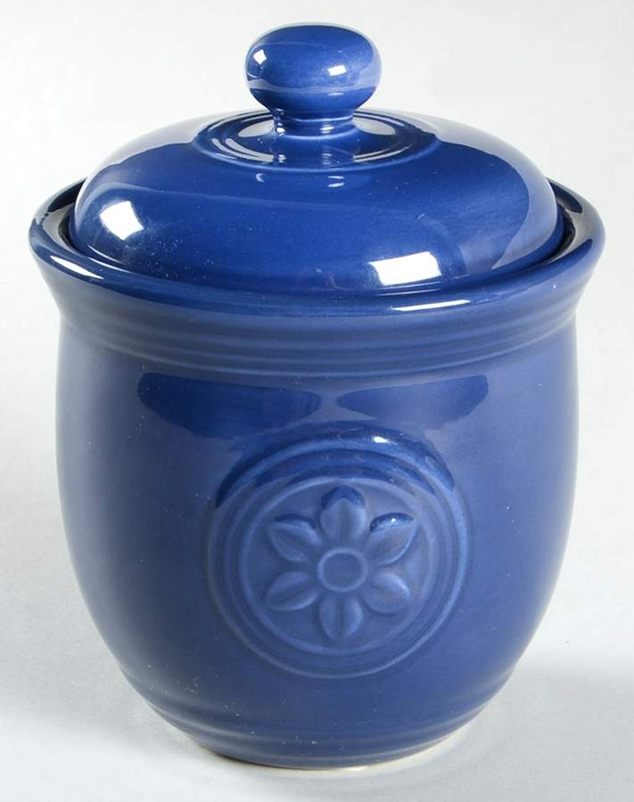 Petals Cobalt (Blue Bell) Sugar Bowl & Lid by Oneida-1