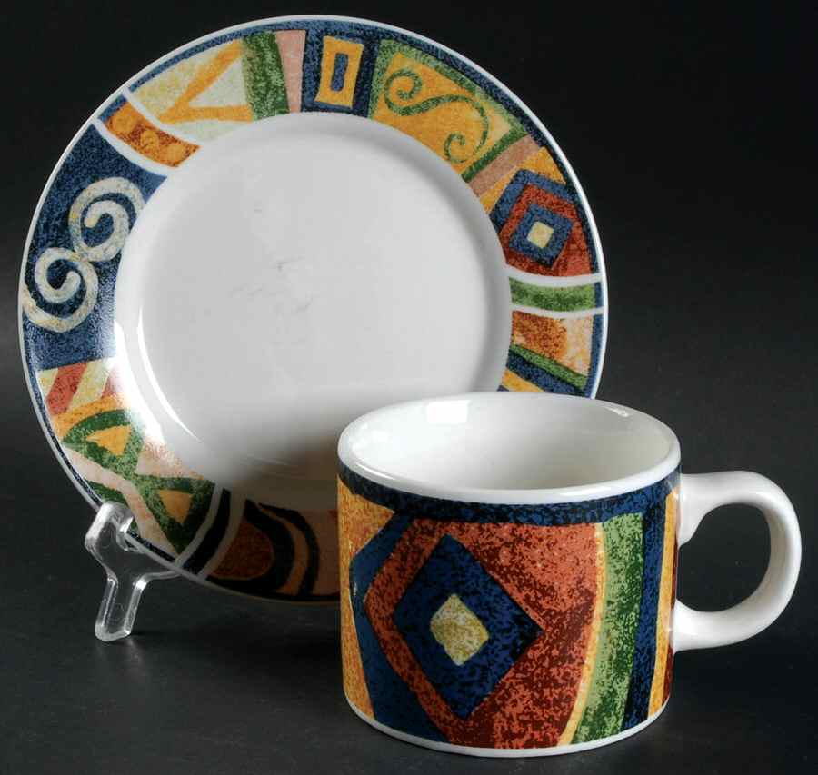 Seville Flat Cup & Bread & Butter Plate/Saucer Set by Oneida-1
