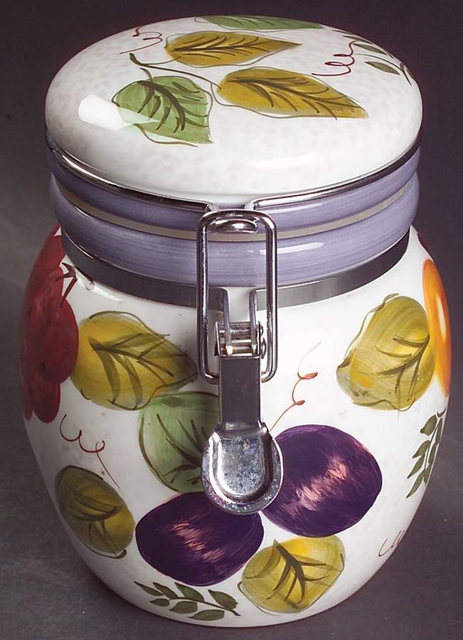 Vintage Fruit Small Canister & Lid by Oneida-1