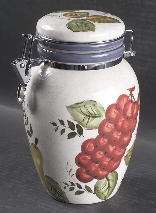 Vintage Fruit Large Canister & Lid by Oneida-1