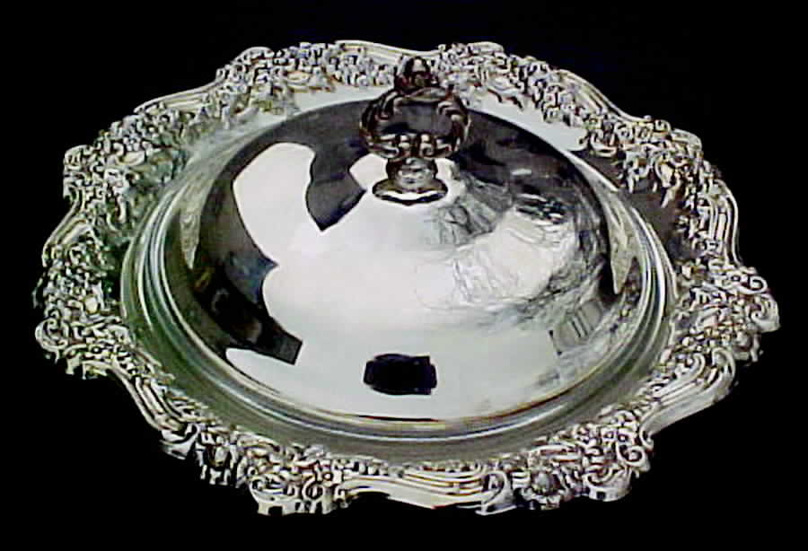 OHS189 (Silverplate, Hollowware) Silverplate Round Covered Casserole by Oneida Silver-1