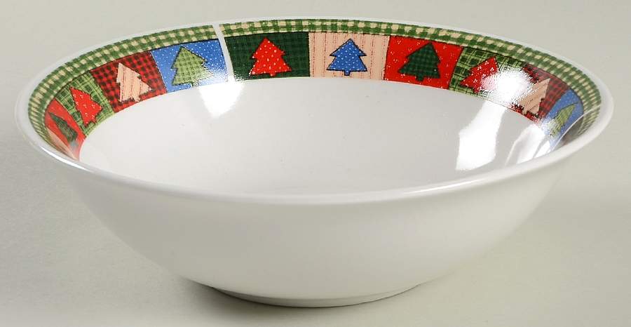 Christmas Quilt Coupe Cereal Bowl by Oneida-1