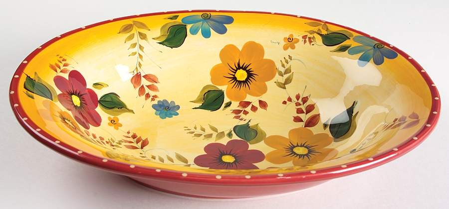 Sunset Bouquet 14" Large Oval Salad Serving Bowl by Oneida-1