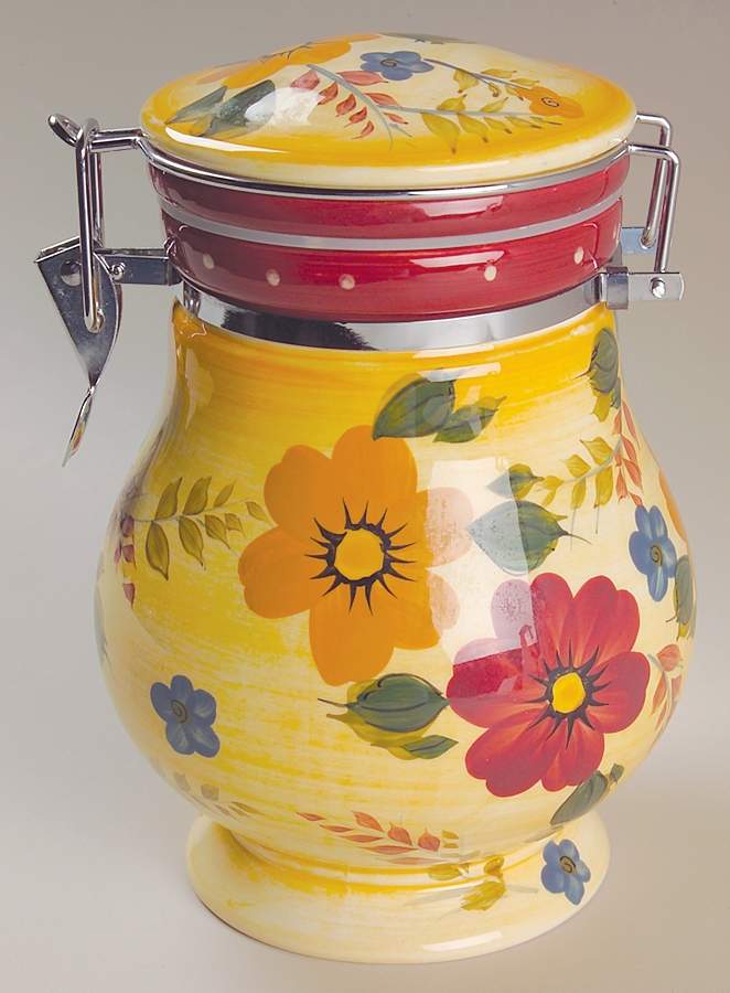 Sunset Bouquet Medium Canister & Lid by Oneida-1