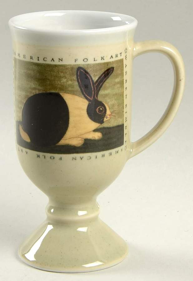 American Folk Art Pedestal Mug by Otagiri-1