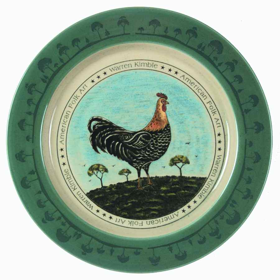 American Folk Art Salad Plate by Otagiri-1