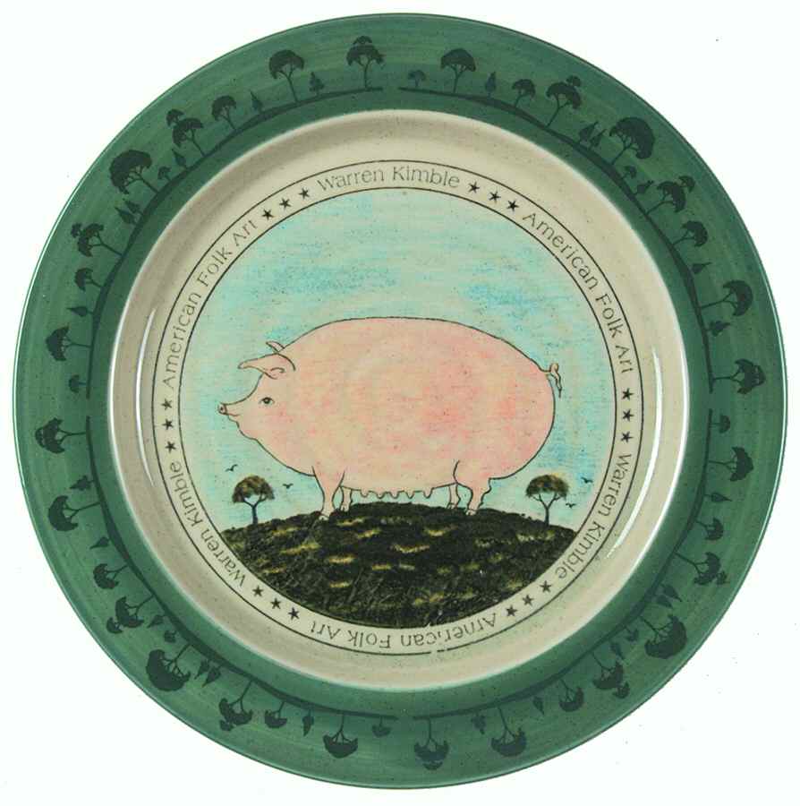 American Folk Art Salad Plate by Otagiri-1