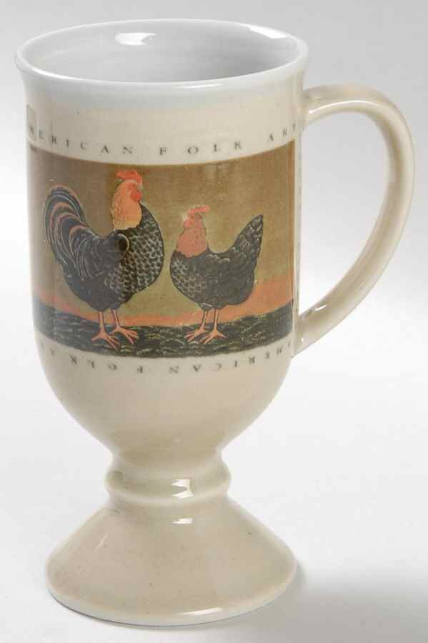 American Folk Art Pedestal Mug by Otagiri-1