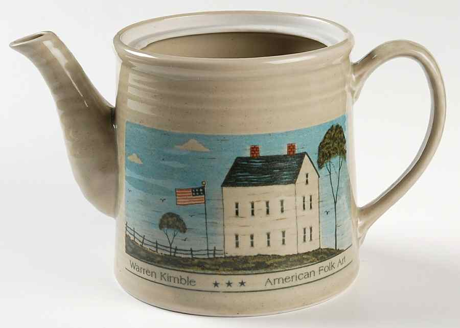 American Folk Art Teapot No Lid by Otagiri-1