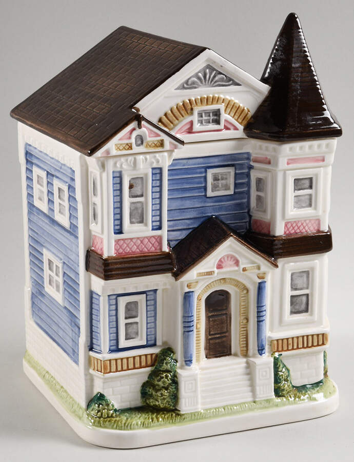 Victorian House Cookie Jar & Lid by Otagiri-1