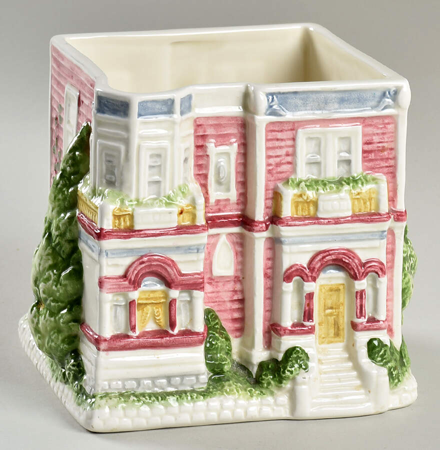 Victorian House Cookie Jar No Lid by Otagiri-1