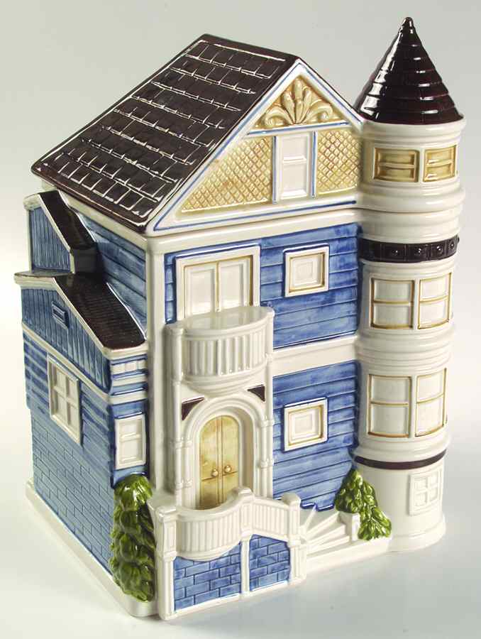 Victorian House Cookie Jar & Lid by Otagiri-1