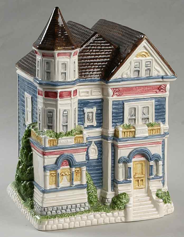 Victorian House Cookie Jar & Lid by Otagiri-1