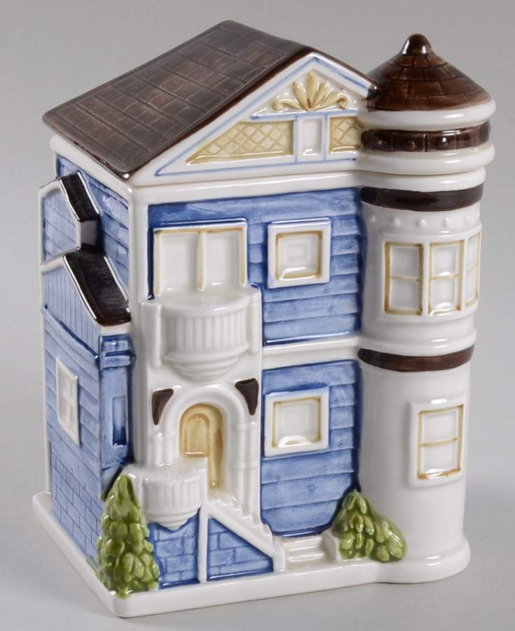 Victorian House Small Canister & Lid by Otagiri-1