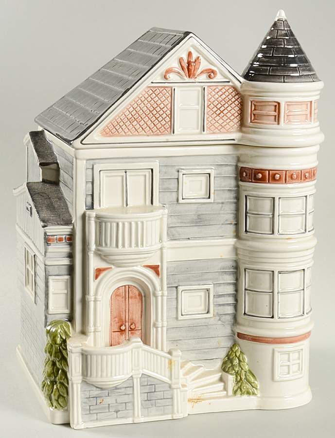 Victorian House Cookie Jar & Lid by Otagiri-1