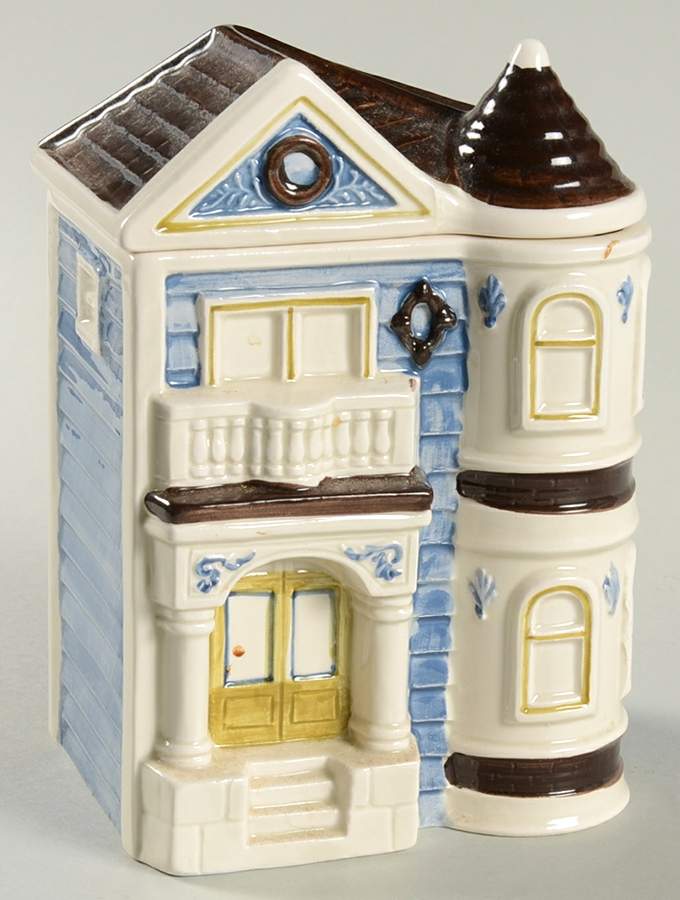 Victorian House Small Canister & Lid by Otagiri-1