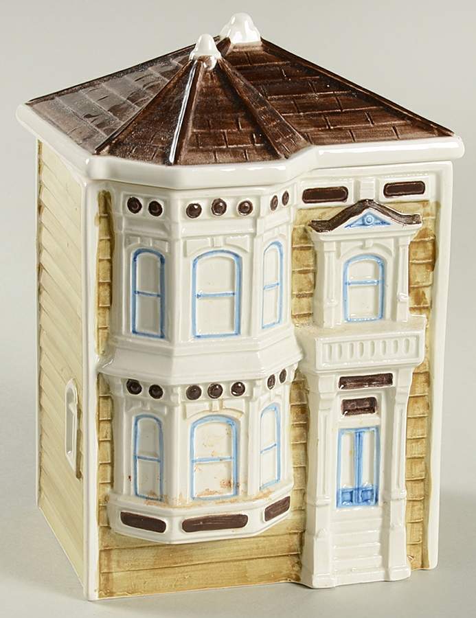 Victorian House Medium Canister & Lid by Otagiri-1