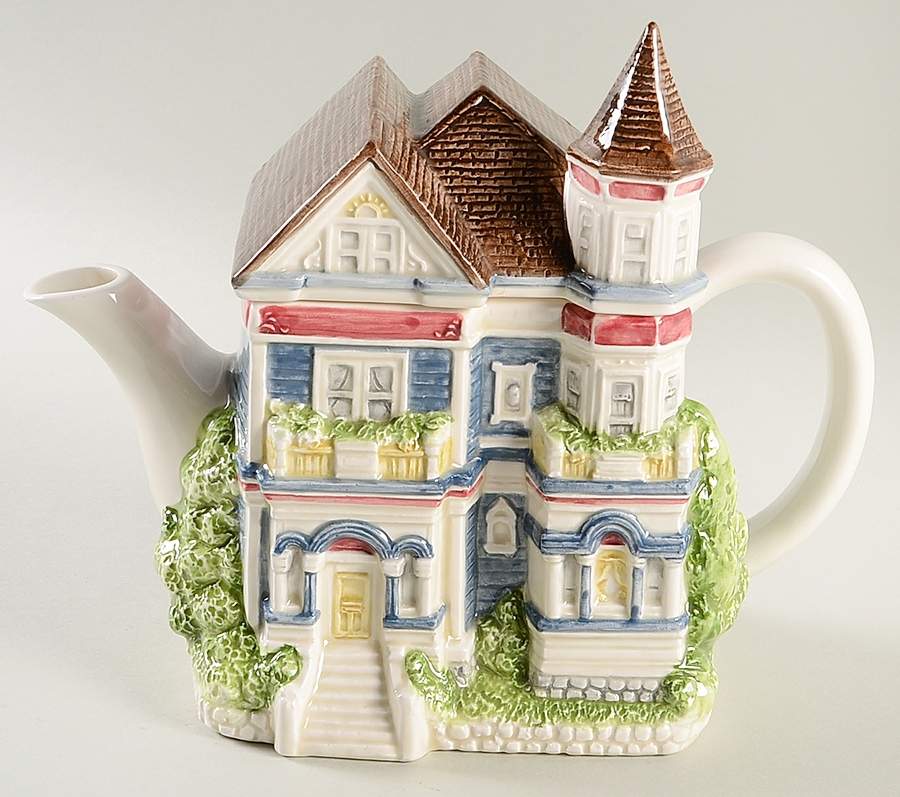 Victorian House Teapot & Lid by Otagiri-1