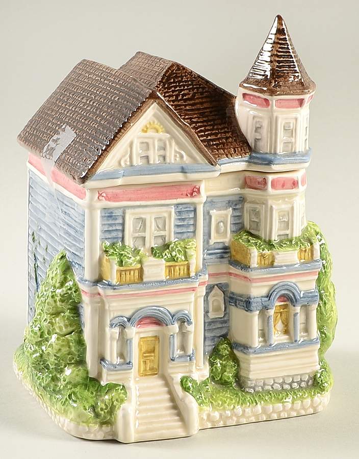 Victorian House Small Canister & Lid by Otagiri-1