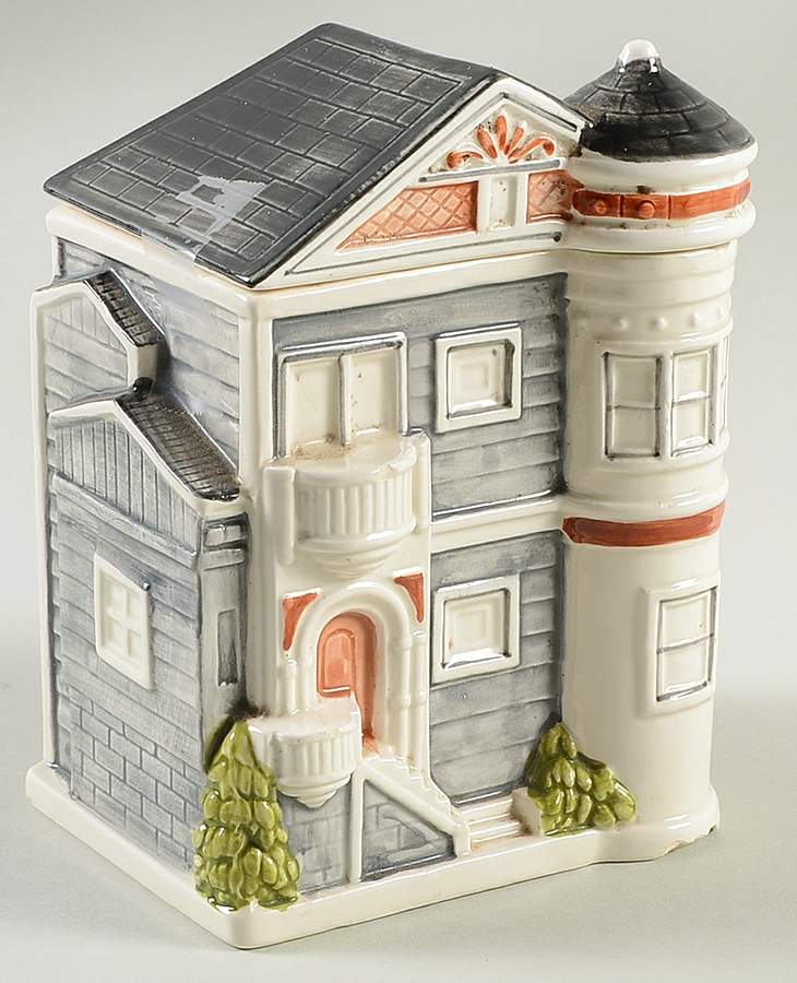 Victorian House Small Canister & Lid by Otagiri-1