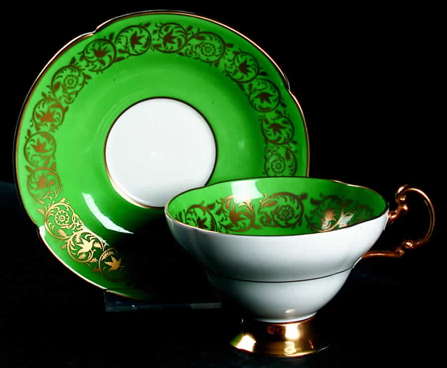 3164 Footed Cup & Saucer Set by Old Royal (England)-1