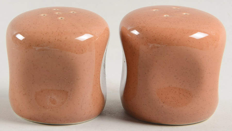 Russel Wright Cattail Brown Salt & Pepper Set by Oneida-1