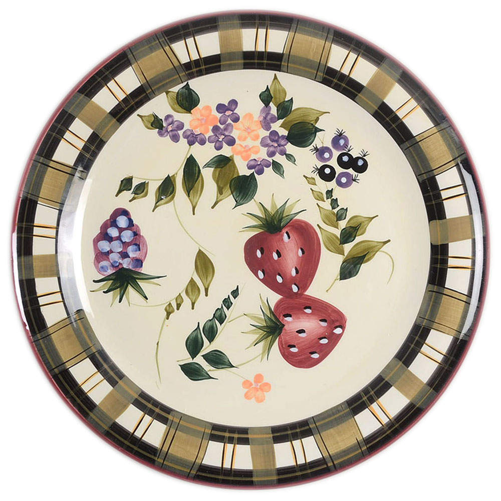 Strawberry Plaid Dinner Plate by Oneida-1