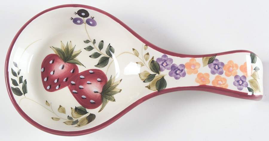 Strawberry Plaid Spoon Rest/Holder (Holds 1 Spoon) by Oneida-1