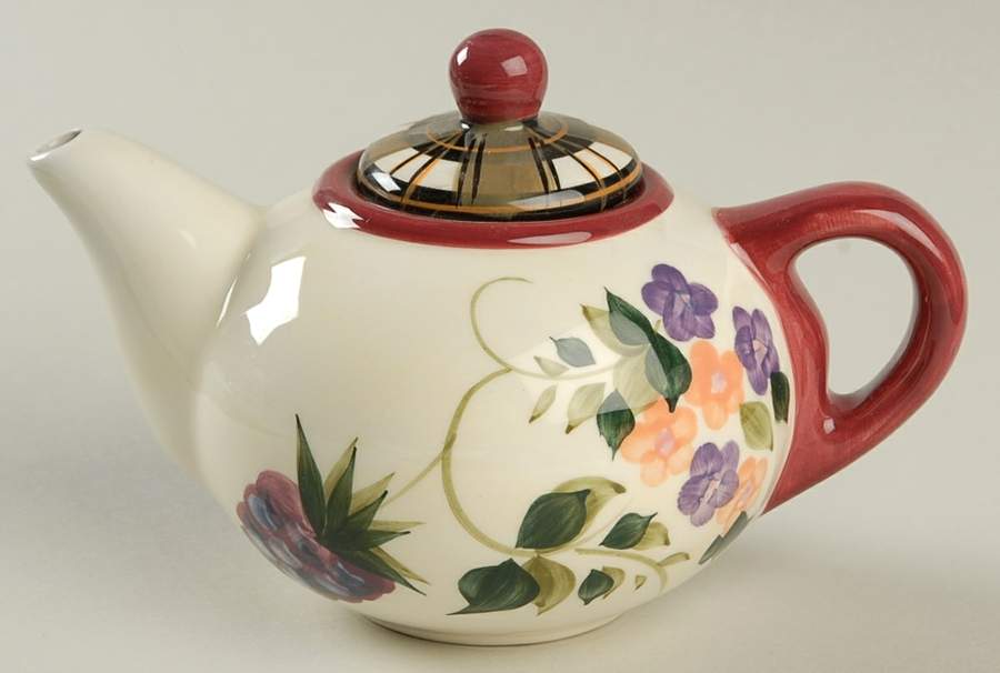 Strawberry Plaid Individual Teapot & Lid by Oneida-1