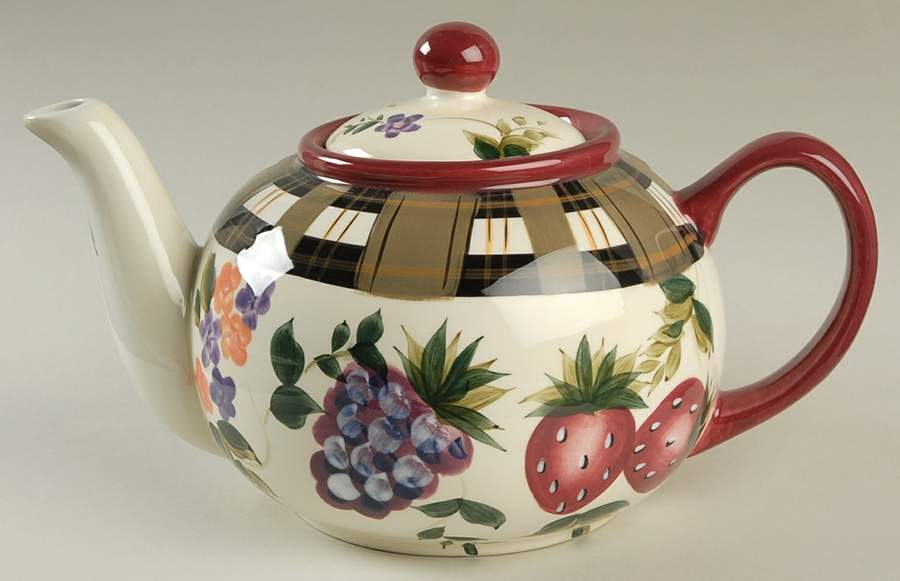 Strawberry Plaid Teapot & Lid by Oneida-1
