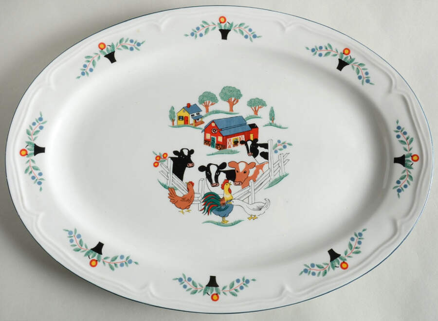 Farm Friends 14" Oval Serving Platter by Oneida-1