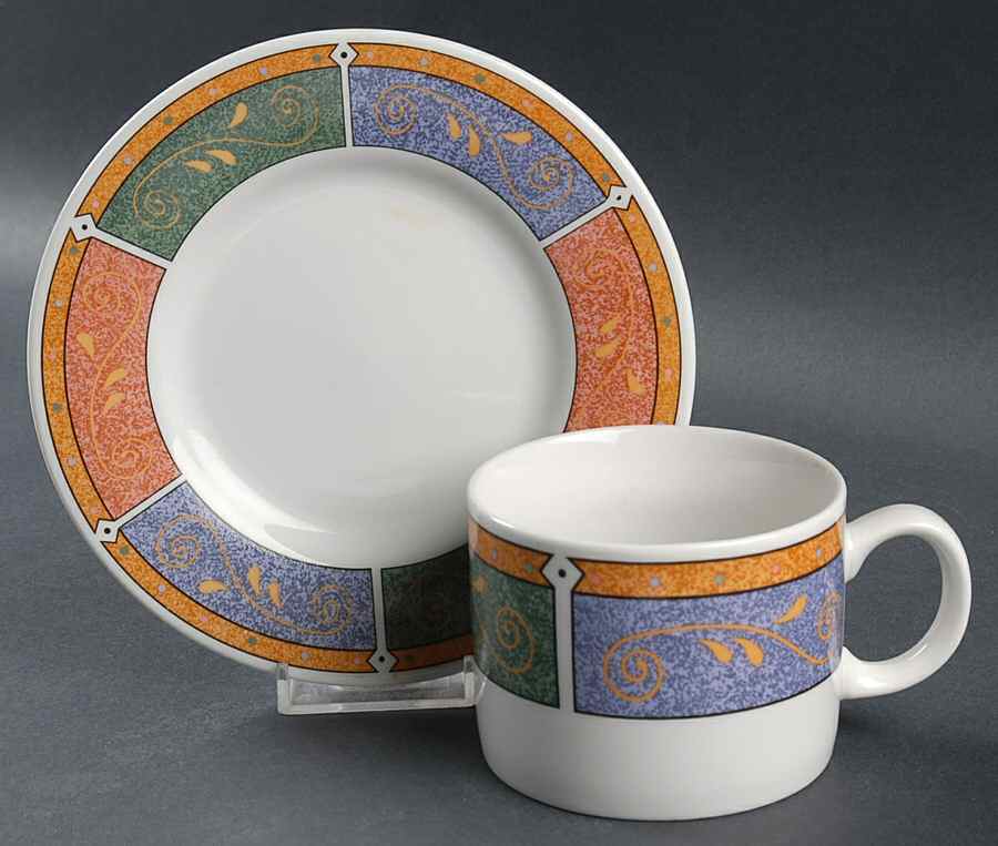 Persia Flat Cup & Saucer Set by Oneida-1