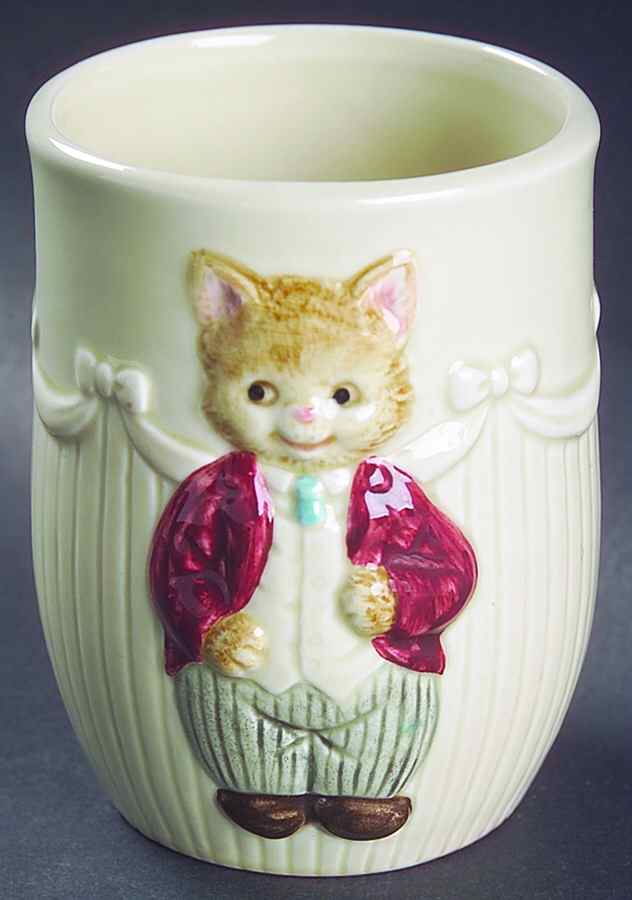 Whiskers China Bathroom Tumbler by Otagiri-1