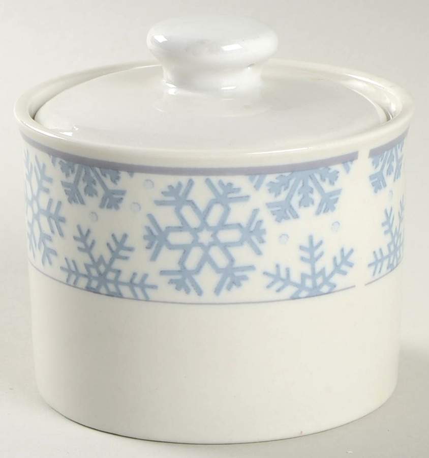 Frosty (Blue Snowflakes) Sugar Bowl & Lid by Oneida-1