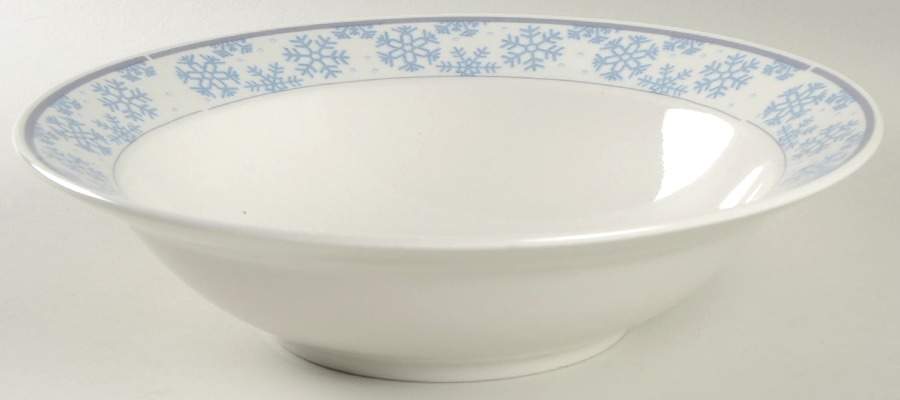 Frosty (Blue Snowflakes) 9" Round Vegetable Bowl by Oneida-1
