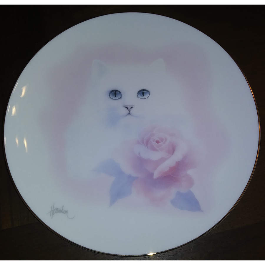 Cat And Rose Salad/Dessert Plate by Otagiri-1