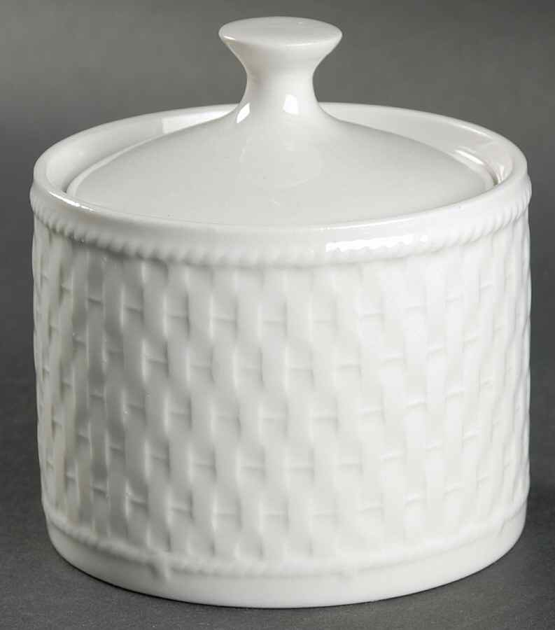 Wicker Sugar Bowl & Lid by Oneida-1