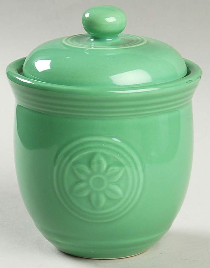 Petals Sea Foam Sugar Bowl & Lid by Oneida-1