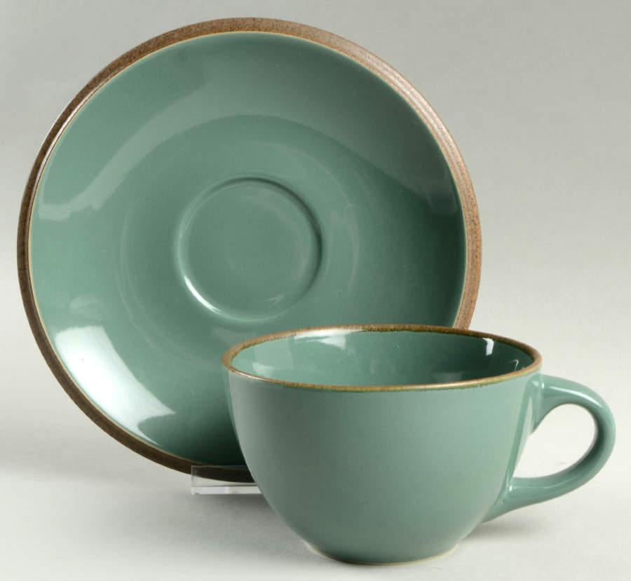 Teramo Sage Flat Cup & Saucer Set by Oneida-1
