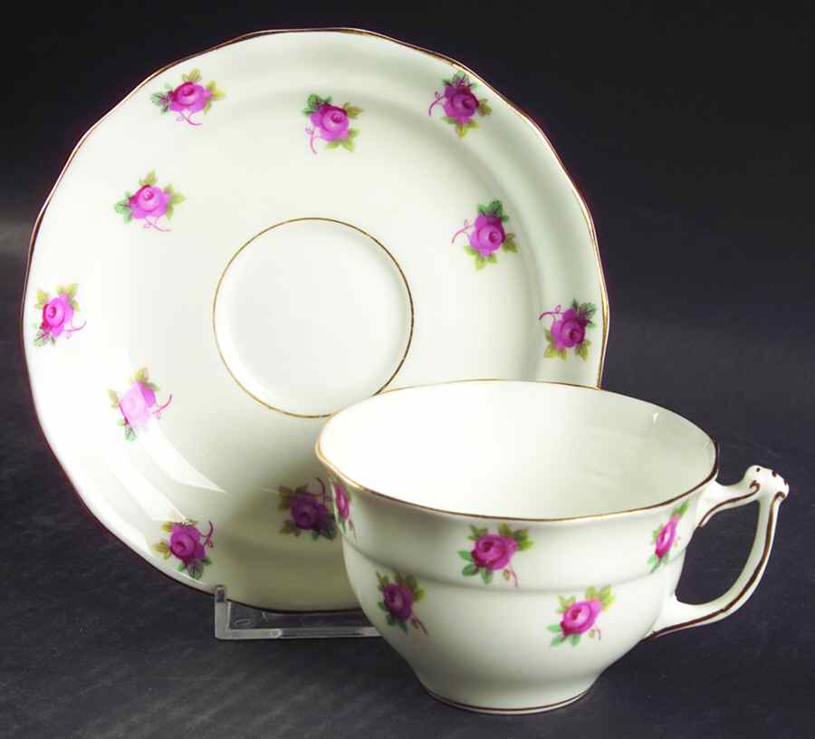 2891 Flat Cup & Saucer Set by Old Royal (England)-1