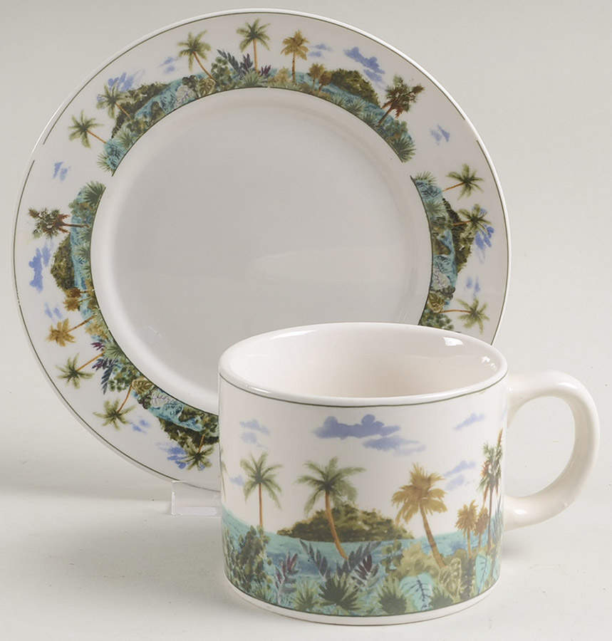Pacific Paradise Flat Cup & Saucer Set by Oneida-1
