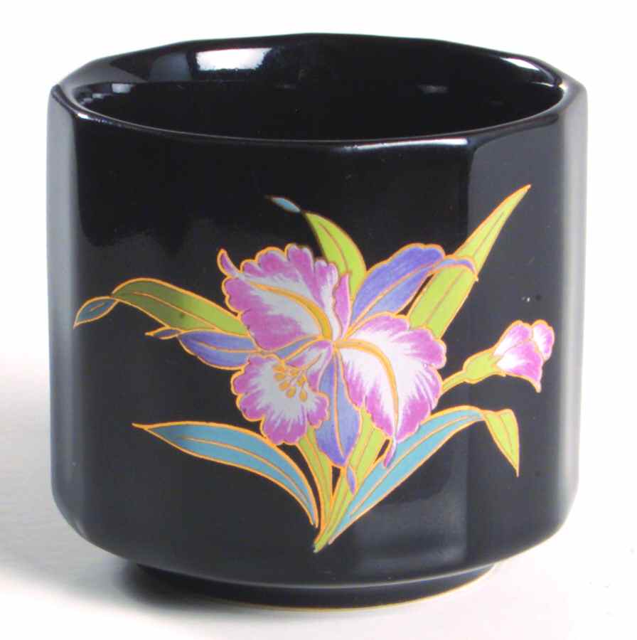 Black Orchid Cup No Handle by Otagiri-1