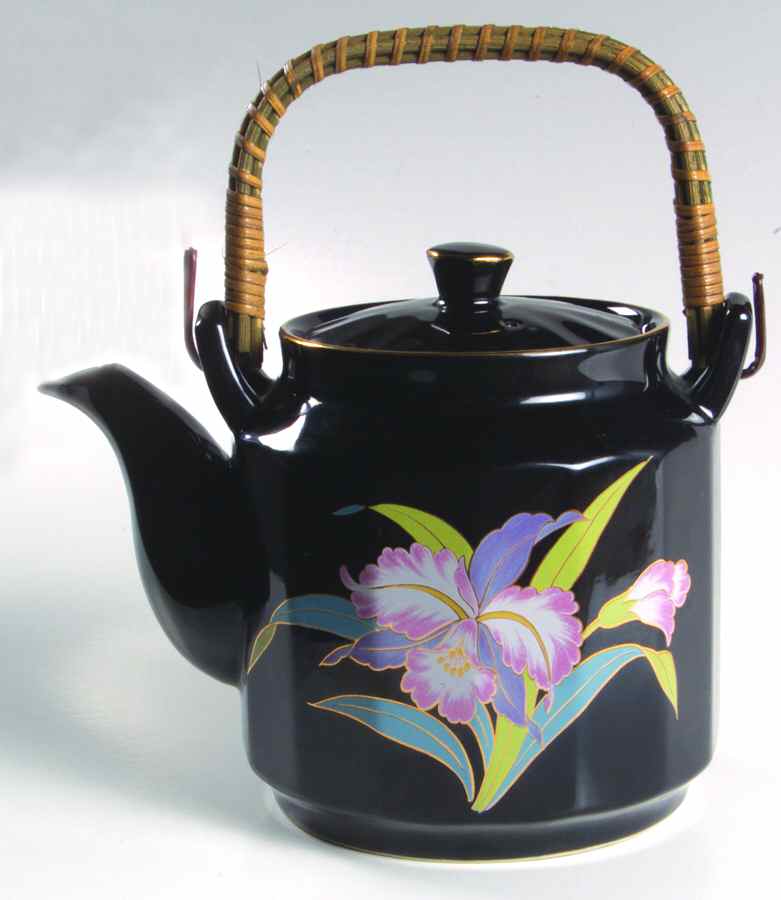 Black Orchid Teapot & Lid by Otagiri-1