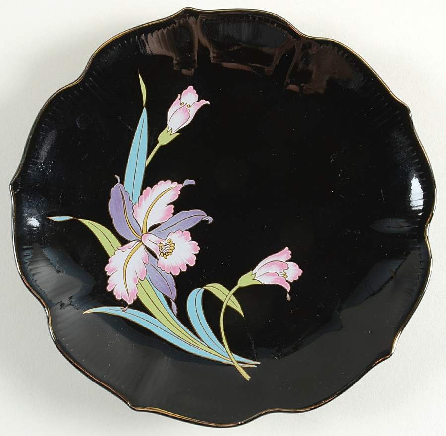 Black Orchid Salad Plate by Otagiri-1