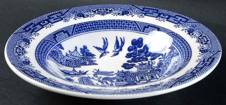 Blue Willow Large Rim Soup Bowl by Oxford (Brazil)-1