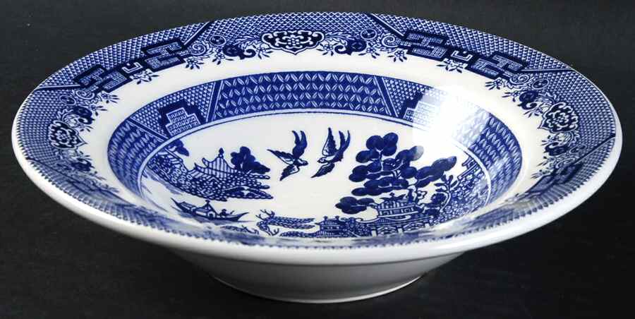 Blue Willow Rim Soup Bowl by Oxford (Brazil)-1