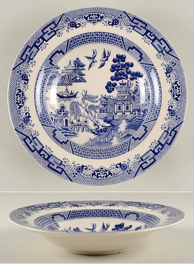 Blue Willow Rim Soup Bowl by Oxford (Brazil)-1