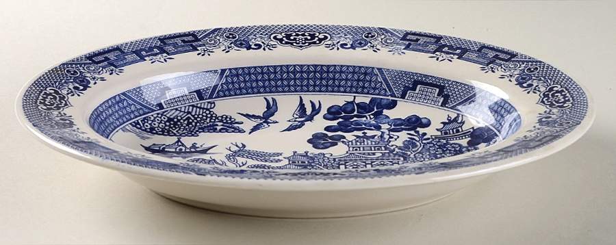 Blue Willow 11" Oval Vegetable Bowl by Oxford (Brazil)-1