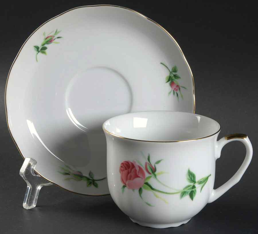 Rose Flat Cup & Saucer Set by Oneida-1